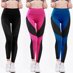 Damen Sportliche Leggings mit atmungsaktiven Mesh-Einsätzen und hohem Bund