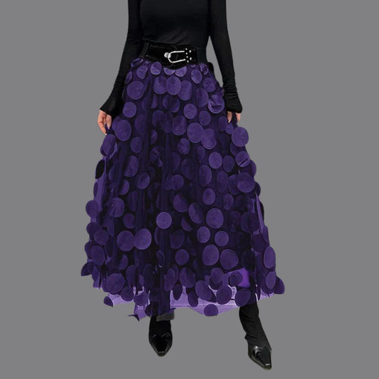R&B – Stylischer schicker langer Rock mit Polka Dots