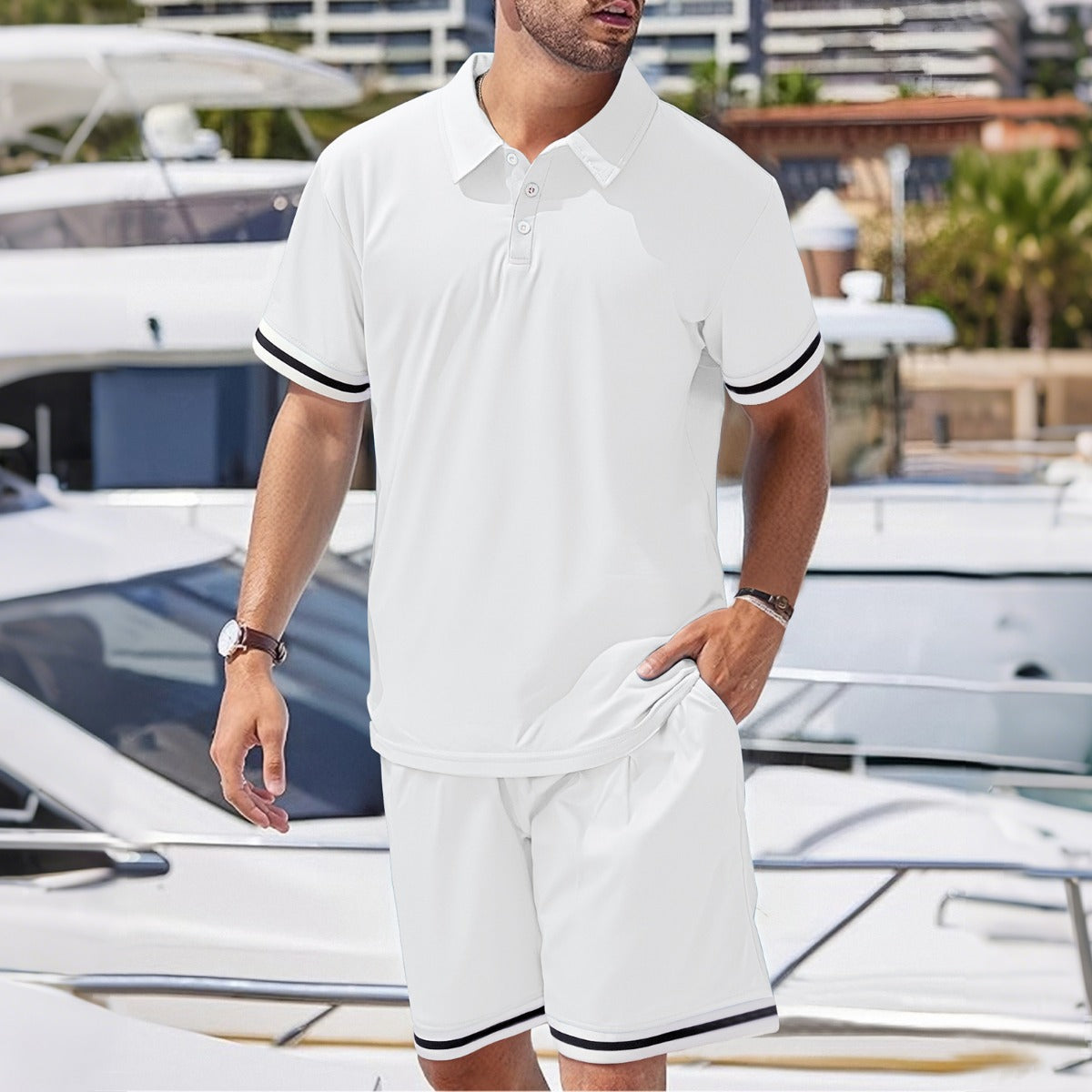 R&B | Kurzärmelige Shorts Zweiteiliges Set