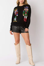 R&B | Weihnachtssoldat Pailletten Mode Lässiger Sweatshirt