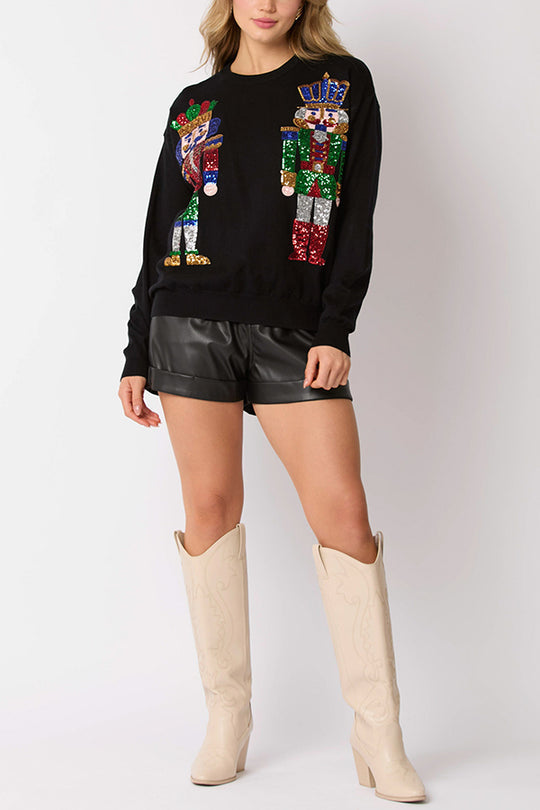 R&B | Weihnachtssoldat Pailletten Mode Lässiger Sweatshirt