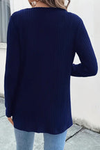 R&B | Strickjacke mit Blumenrand und langen Ärmeln