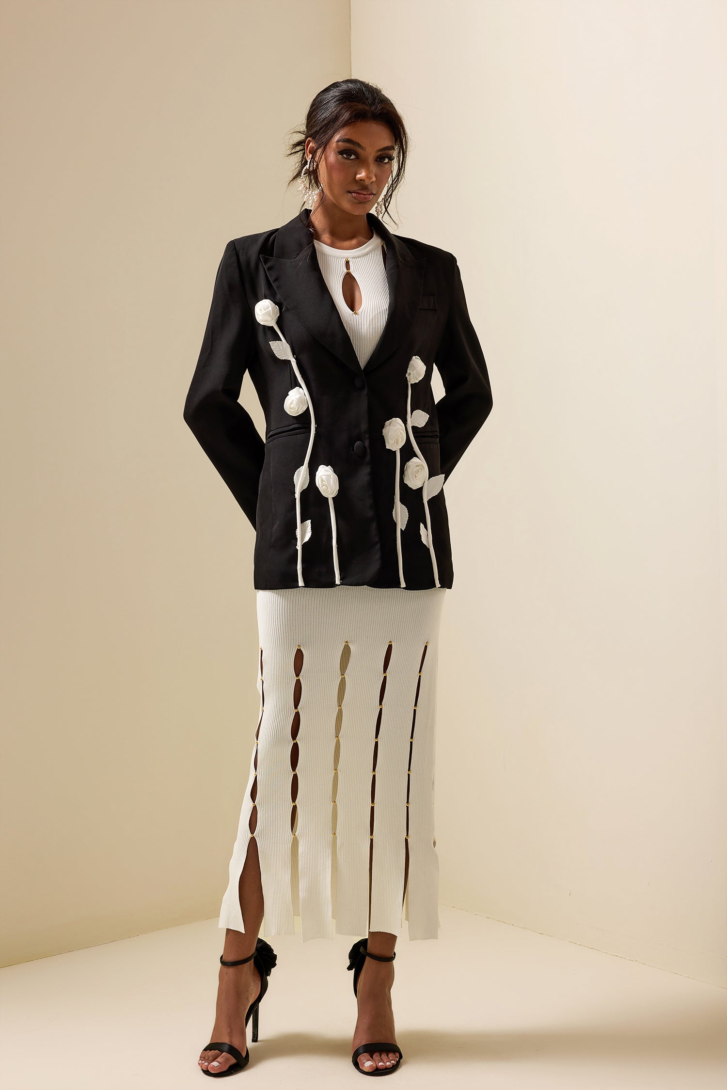 R&B | Kontrast Langarm Blazer Jacke