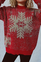 R&B | Weihnachtsmuster Gestrickter Rundhalsausschnitt Langarmpullover