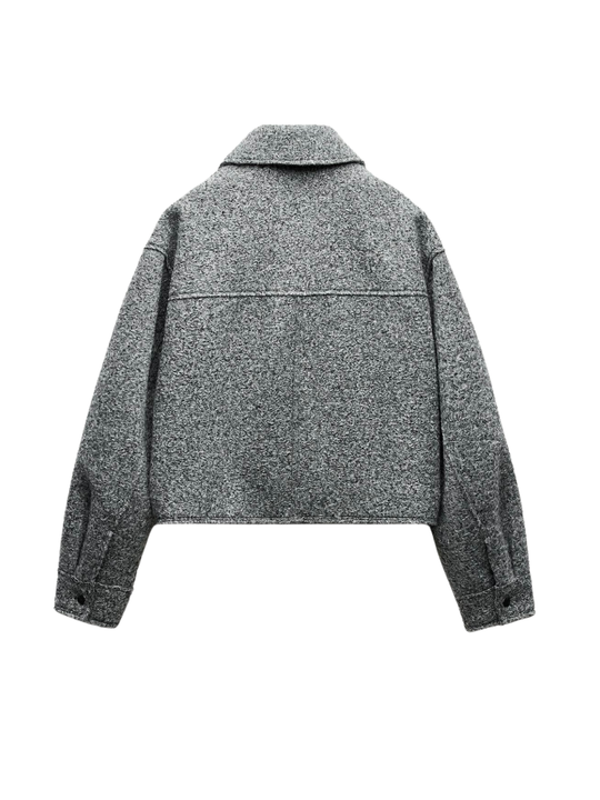 R&B | Stil Bouclé Graue Jacke