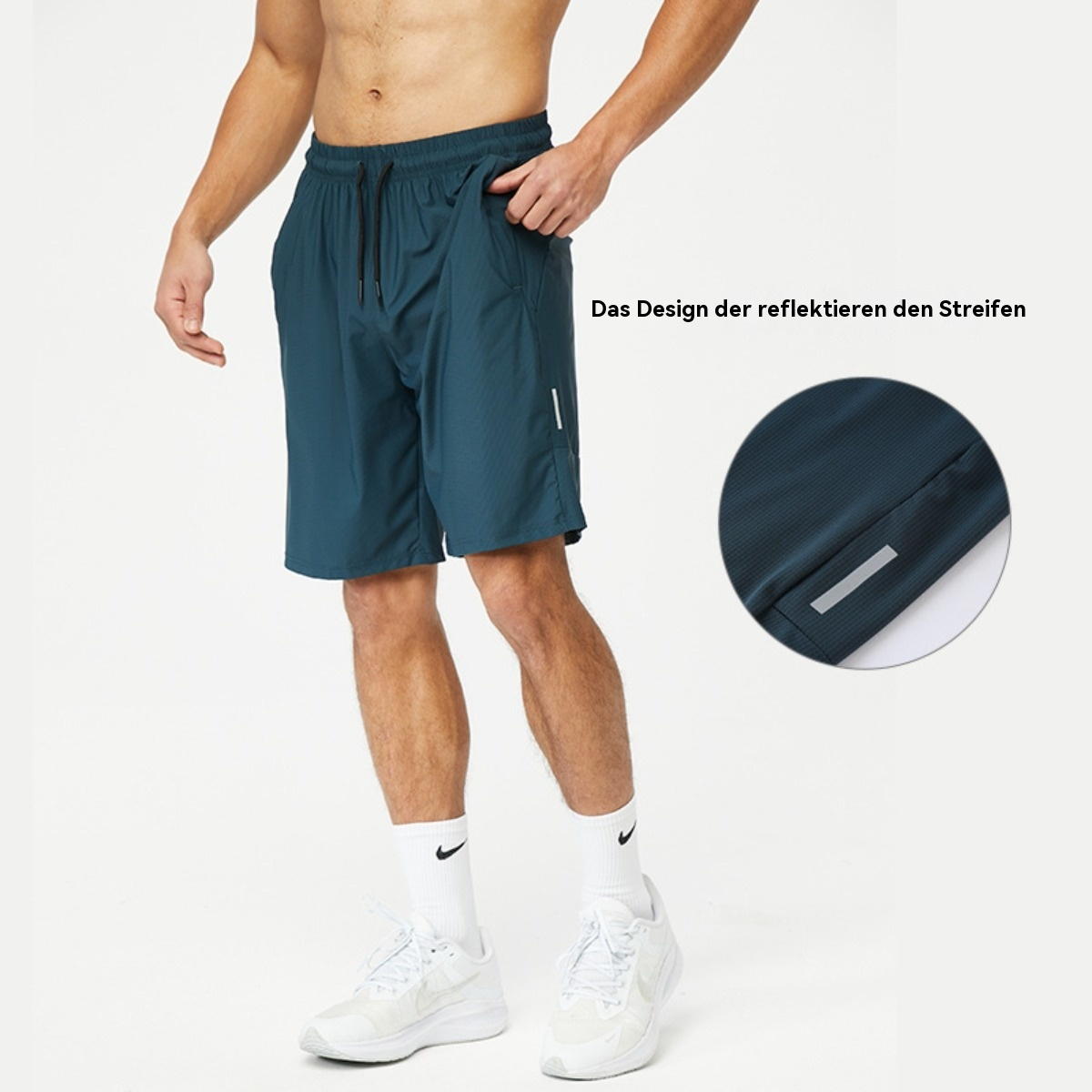R&B | Schnelltrocknende Sportshorts mit reflektierendem Streifen