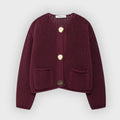 R&B | Mesh Strick Strickjacke mit Fronttaschen