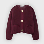 R&B | Mesh Strick Strickjacke mit Fronttaschen
