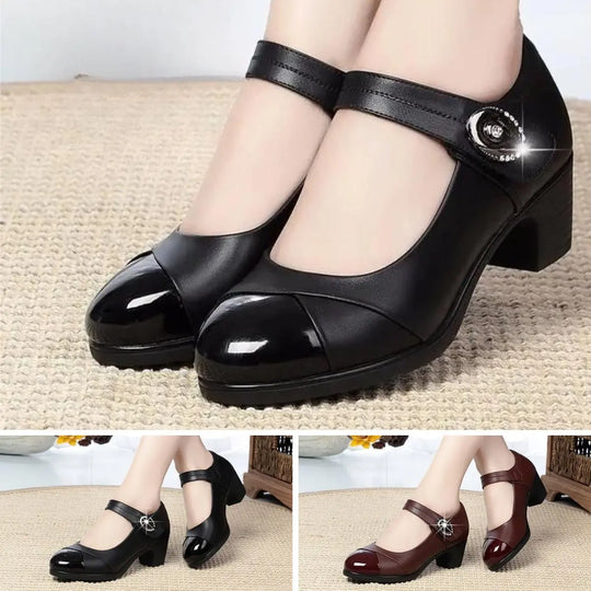 Damen Schuhe mit runder Spitze aus Leder R&B