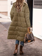 R&B | Lange Elegante Gesteppte Damen Winterjacke Mit Futter Aus Fleece