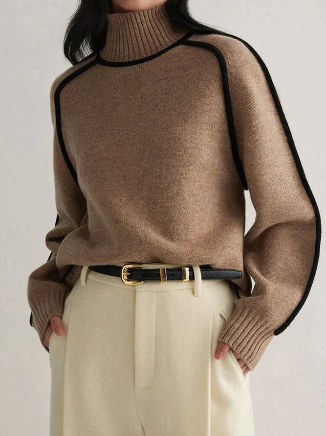 R&B | Brauner Rollkragenpullover