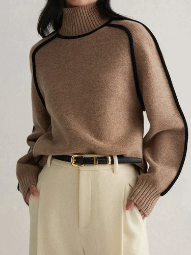 R&B | Brauner Rollkragenpullover
