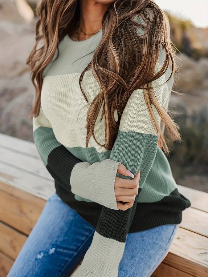 R&B | Stilvoll Gestreifter Strickpullover für Frauen