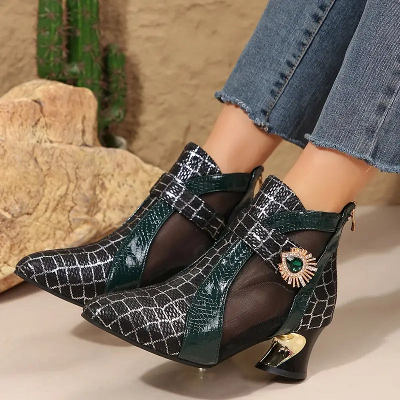 modische Damen-Schuhe, luftiges Mesh mit Kristallverzierung. Heidi Mode Heidi Mode
