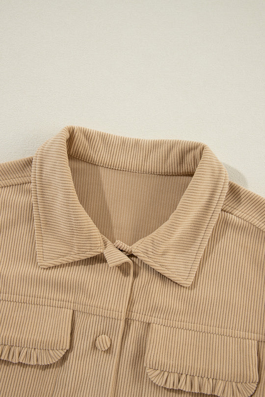 R&B | Cordurahemdjacke mit Rüschendetails Baumwollmischung Elegant und Modern