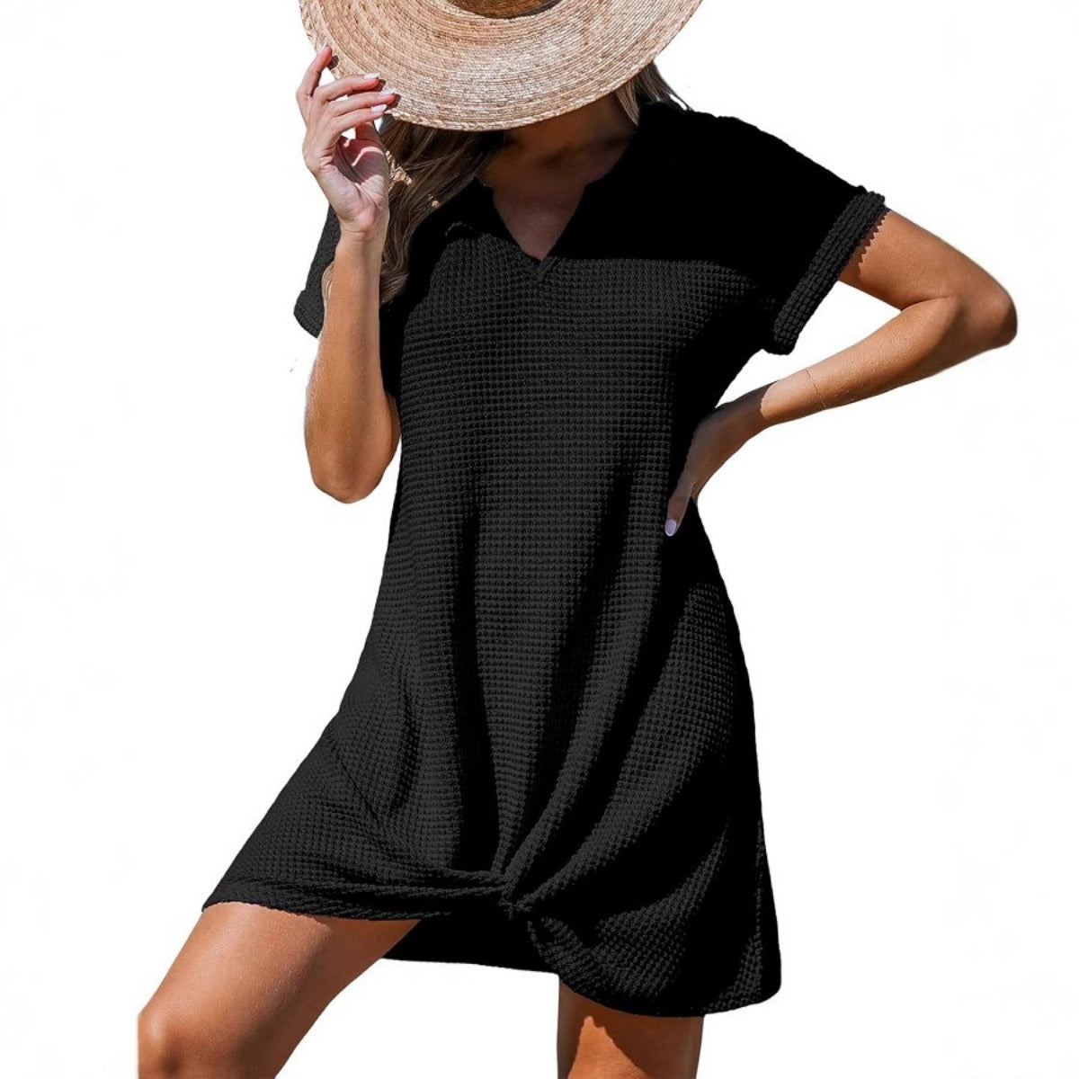 R&B | Blusenkleid mit V-Ausschnitt und Knick