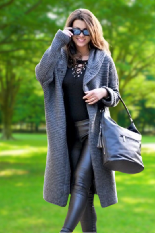 R&B | Elegante Lange Strickjacke