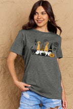 R&B | Simply Love Große Halloween-Themen Grafik Baumwoll-T-Shirt