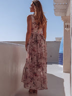 R&B | Bedrucktes geteiltes Chiffonkleid