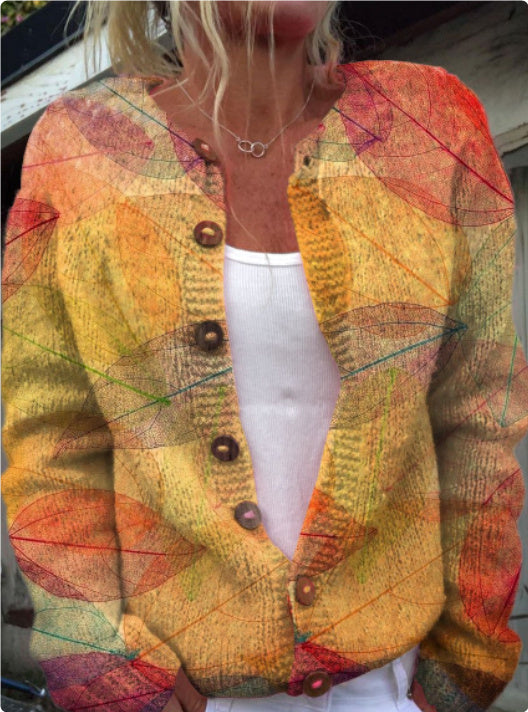 R&B | 3D Digital Gedruckte Strickjacke für Damen