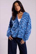 R&B | Gemütlicher Vintage Gestreifter Cardigan mit V-Ausschnitt
