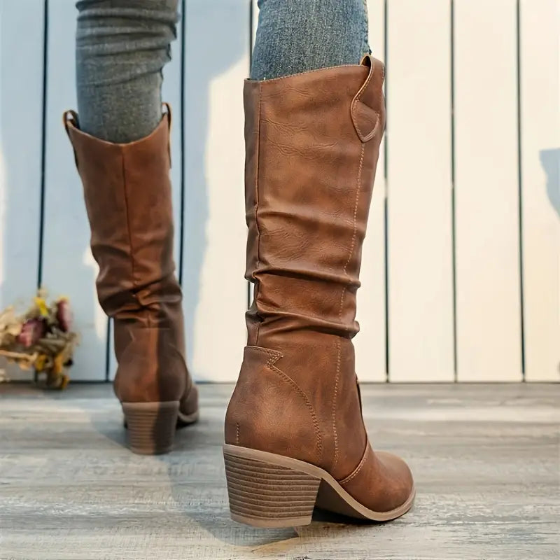 R&B | High Heel Maillard V-Mund Skinny Boots
