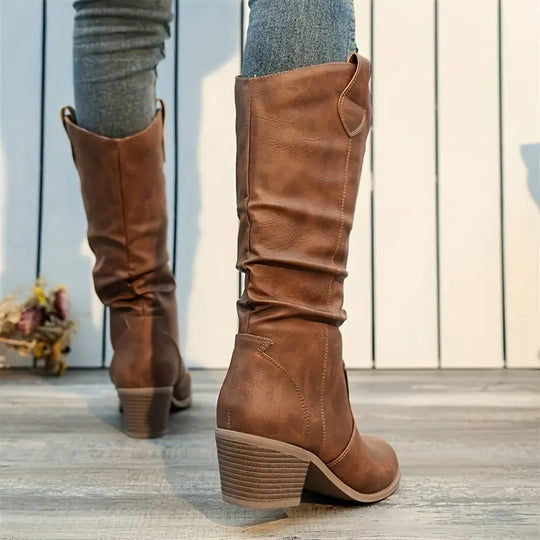 R&B | High Heel Maillard V-Mund Skinny Boots