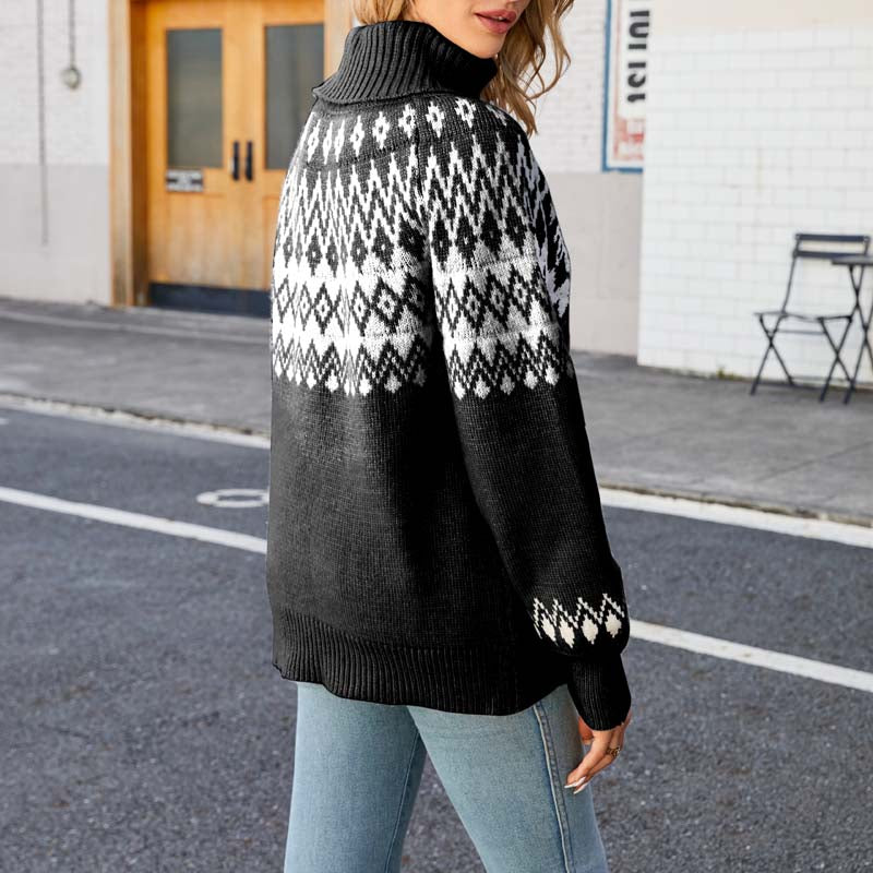R&B | Geometrischer Strickpullover Mit Eleganter Struktur