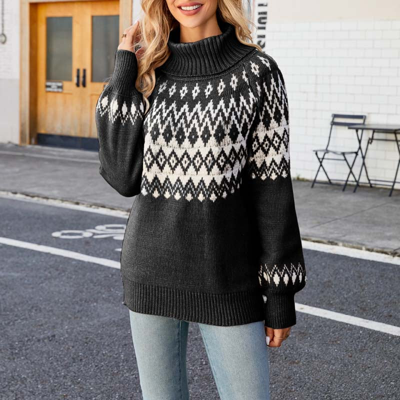 R&B | Geometrischer Strickpullover Mit Eleganter Struktur