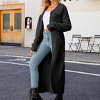 R&B | Einfarbige Lange Strickjacke