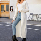 R&B | Einfarbige Lange Strickjacke