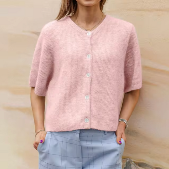 R&B | Kurze Strick-Cardigan mit Knöpfen für Damen