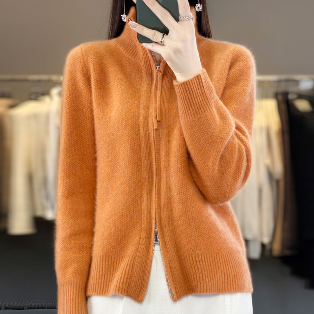 Heidi-Mode | Strickjacke mit elegantem Design und Reißverschluss