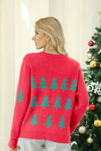 R&B | Funkelnder Pailletten Weihnachtbaum Strickpullover