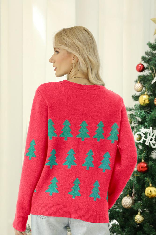 R&B | Funkelnder Pailletten Weihnachtbaum Strickpullover