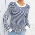 R&B | Gestreifter Strickpullover Mit Lässigem Schnitt