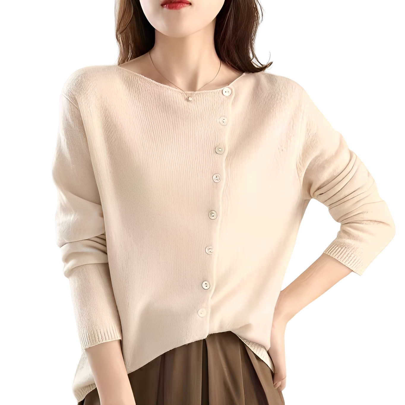 R&B | Casual Strickjacke mit langen Ärmeln aus Wolle