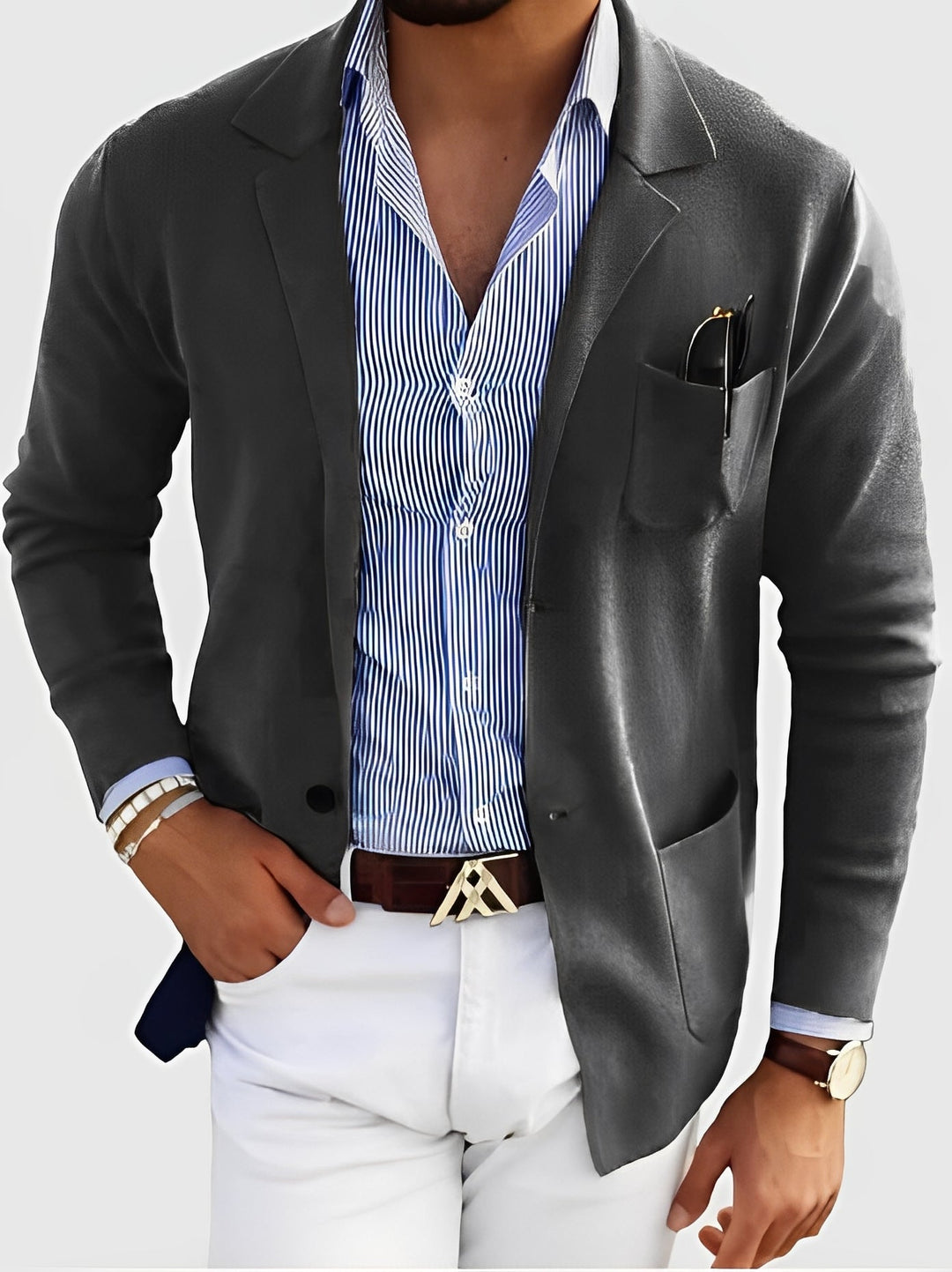 R&B | Lässiger Cardigan mit Taschen für Männer