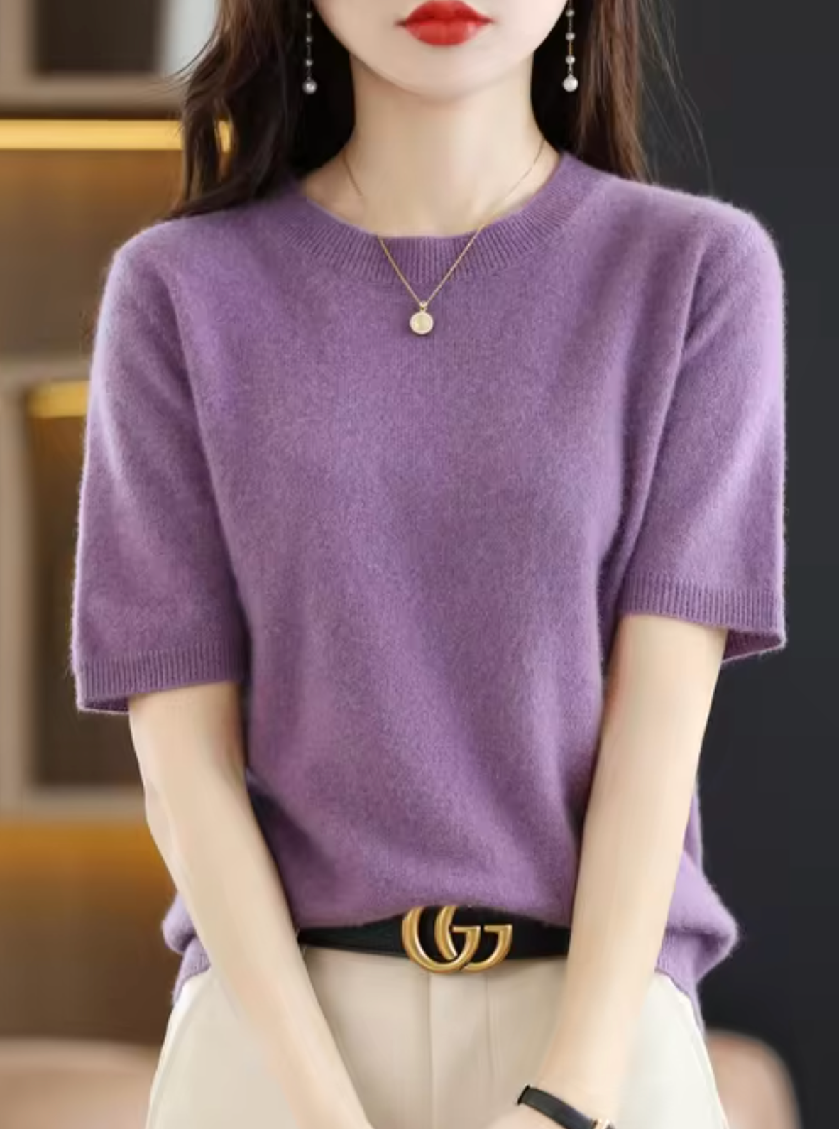 Heidi-Mode | Kurzärmliger Wollpullover