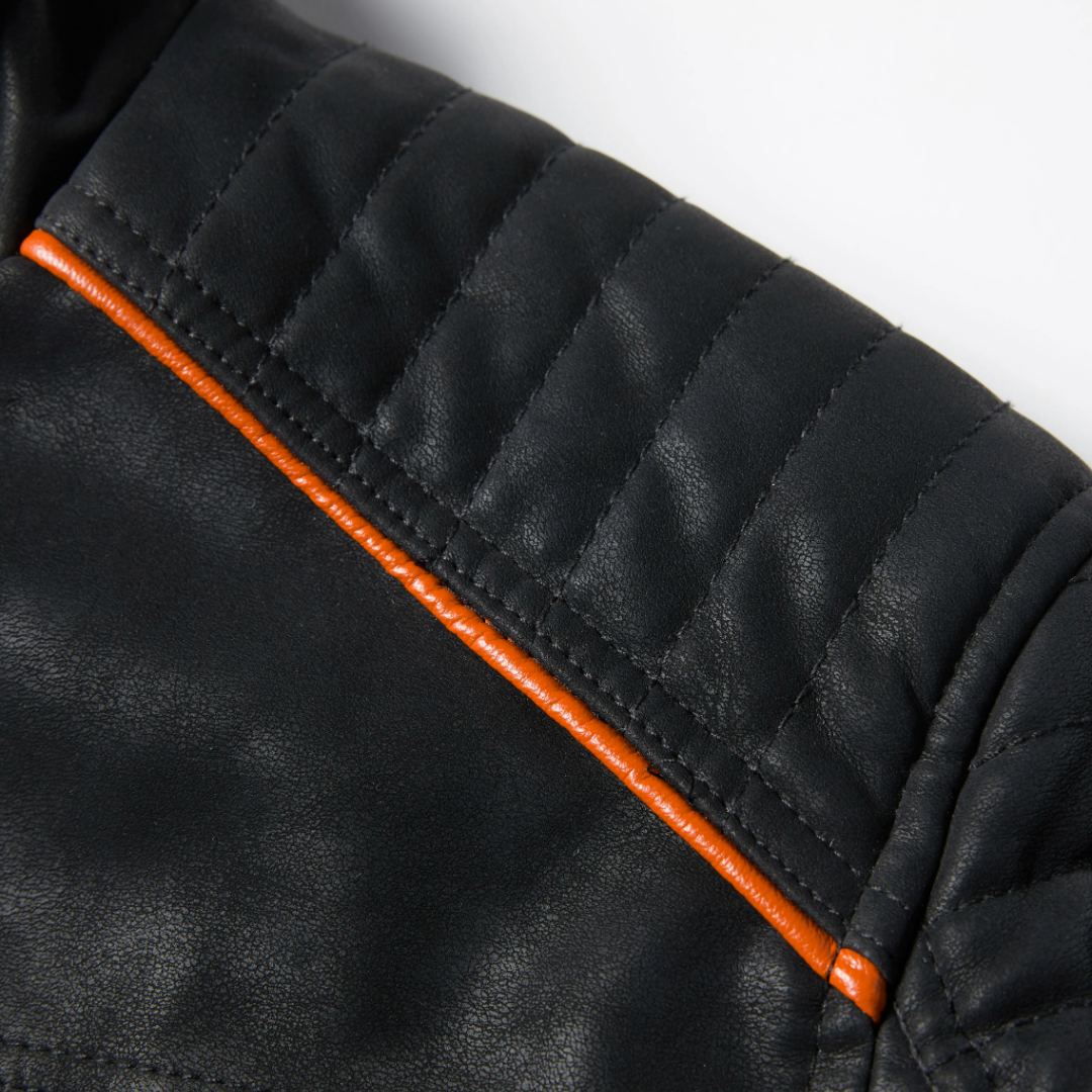 R&B | Herren Dick Gepolstertes Lederjacke