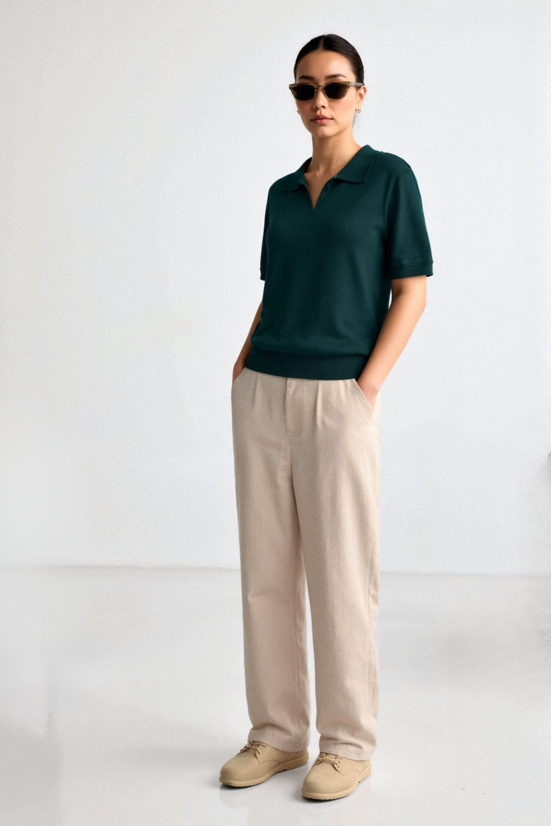 R&B | Bequeme Damen Polo mit Kurzen Ärmeln