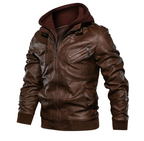 R&B | Lederjacke mit Kapuze für Herren