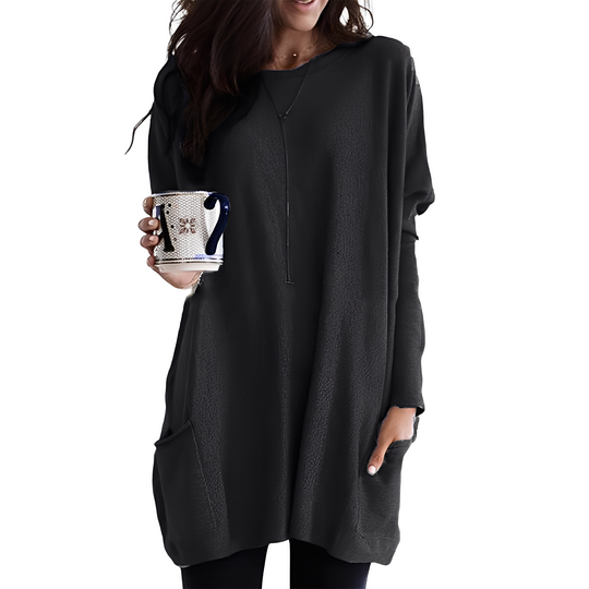 R&B | Bequemer Langer Damenpullover mit Taschen