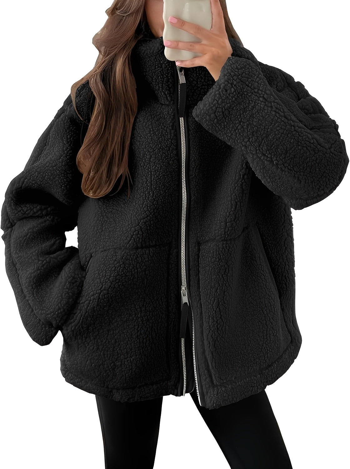 R&B | Elegante Damenwolljacke mit Reißverschluss