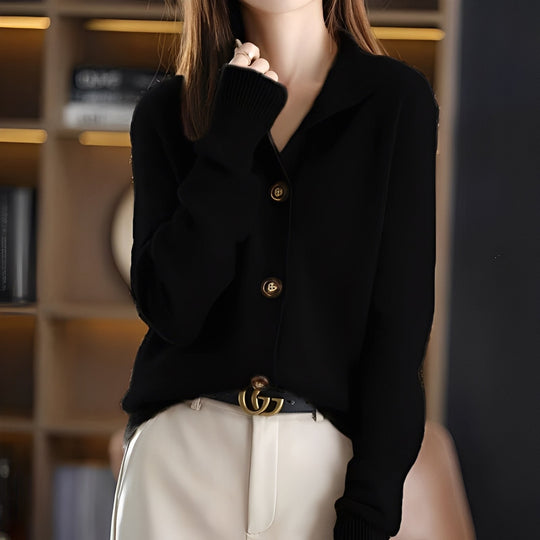 R&B | Eleganter, lässig geschnittener Cardigan mit Knöpfen für Frauen