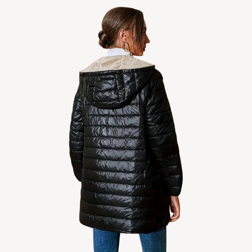 R&B | Damen Kunstpelz Futter Gesteppte Kapuzenjacke