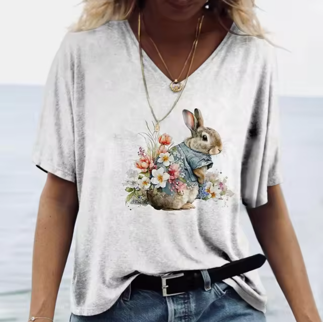 R&B | Weiße T-Shirts mit Hasenmotiven