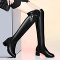 R&B | Warme Leder Überknie Stiefel