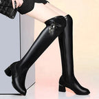 R&B | Warme Leder Überknie Stiefel