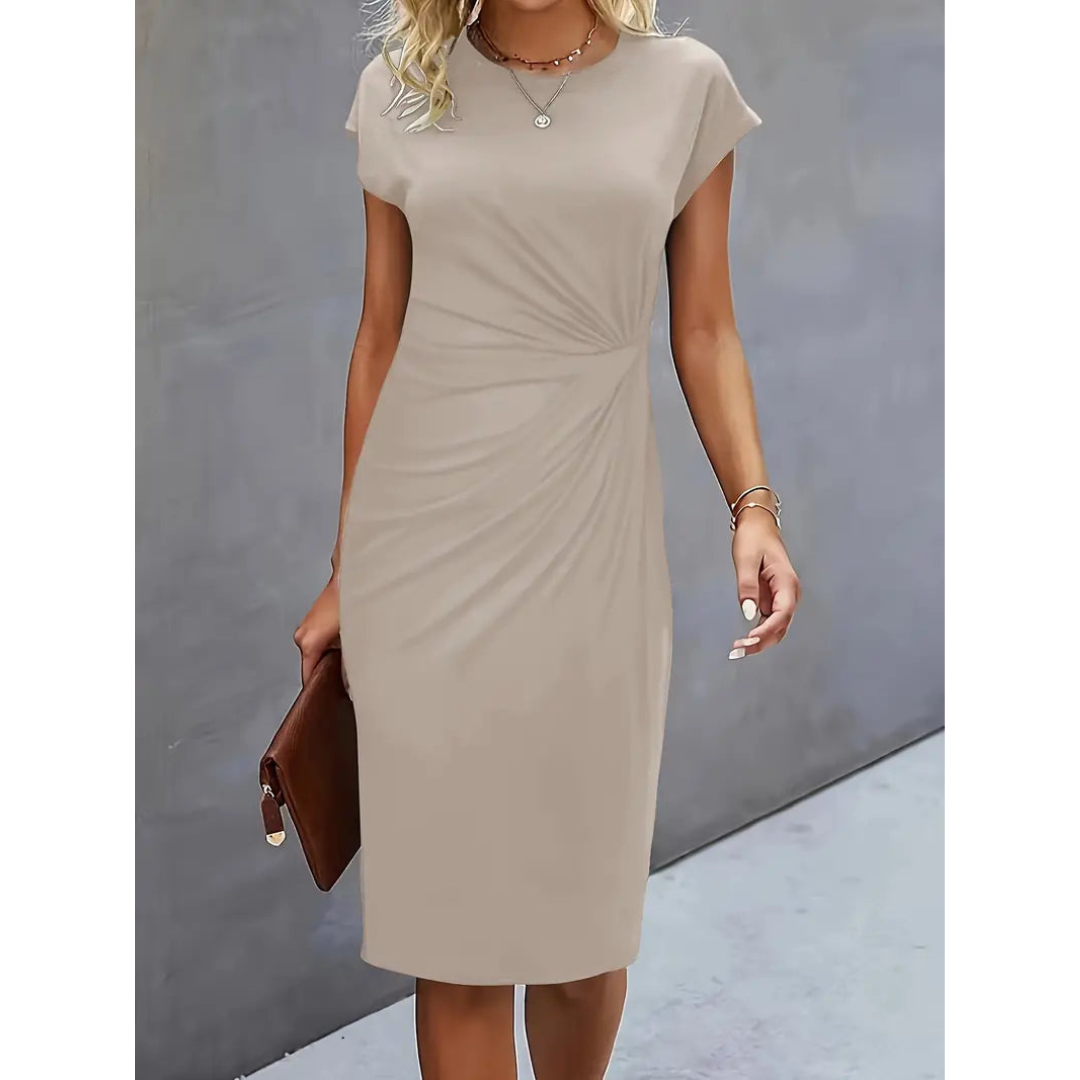 R&B | Damen Taillenakzent Stil Kleid Kurzärmlich